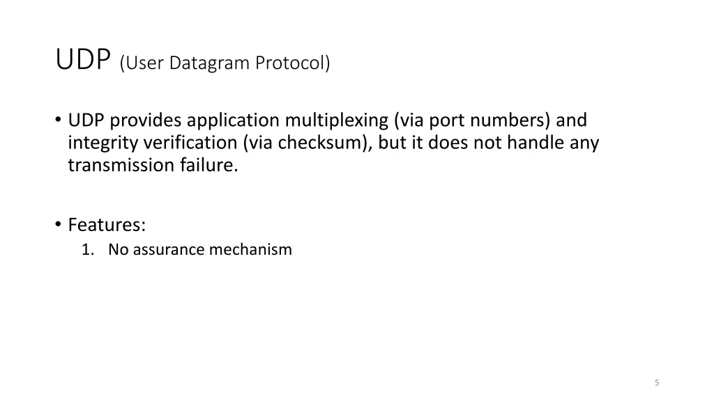 udp user datagram protocol