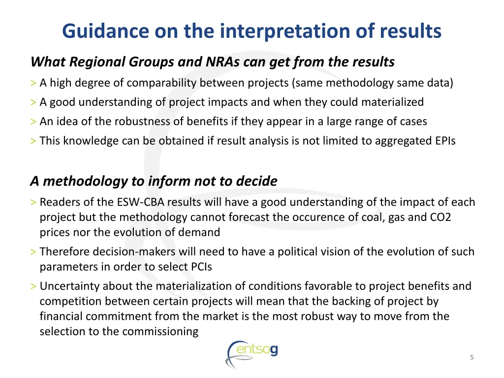 guidance on the interpretation of results