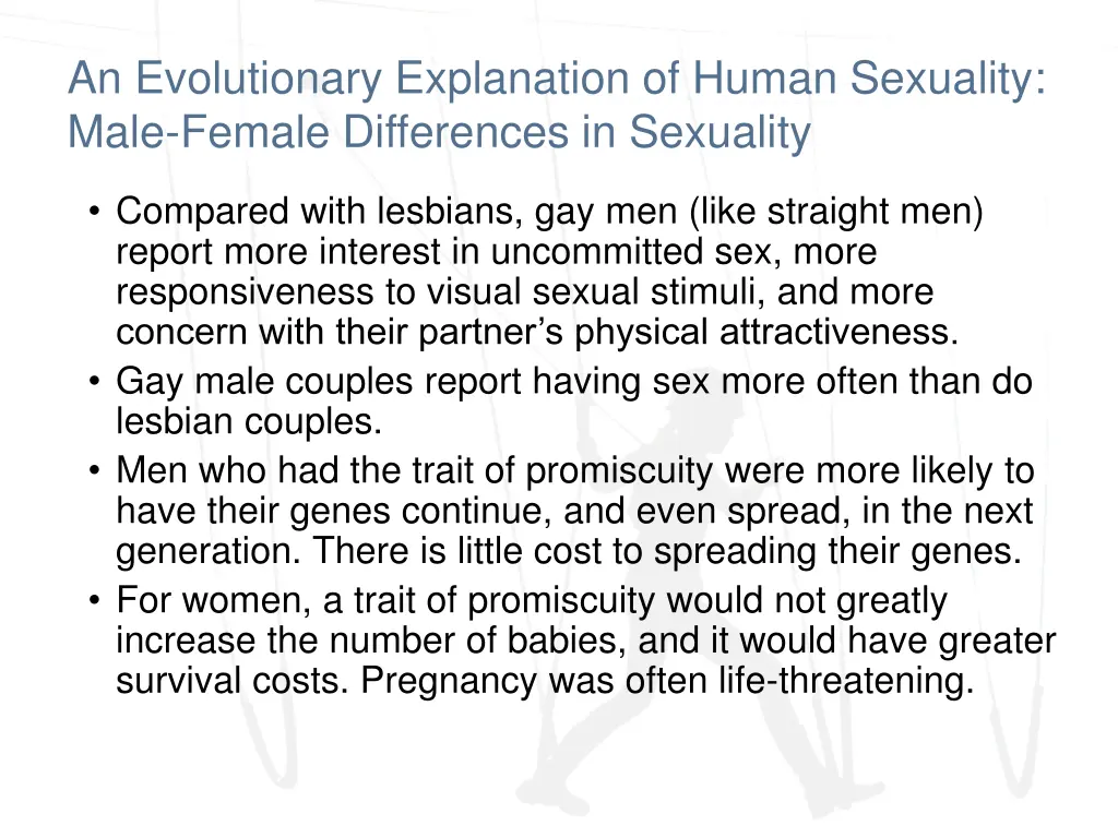 an evolutionary explanation of human sexuality 1