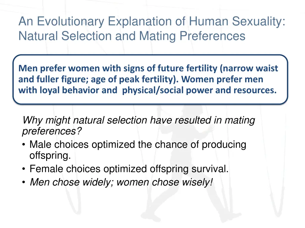 an evolutionary explanation of human sexuality 2