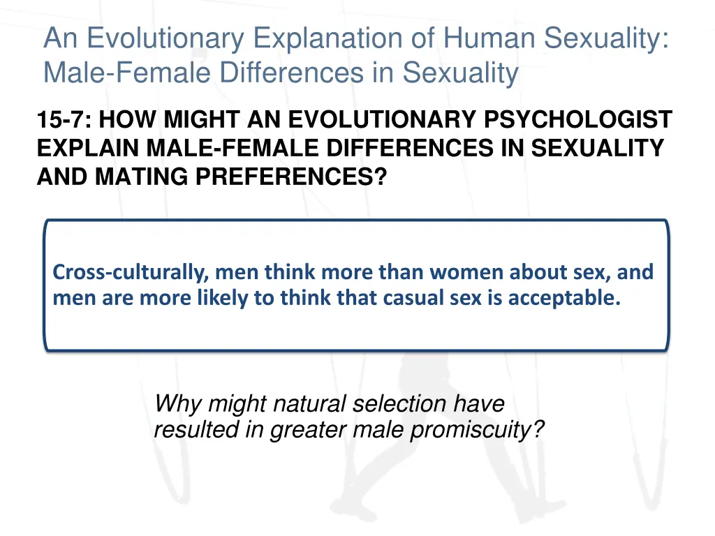 an evolutionary explanation of human sexuality