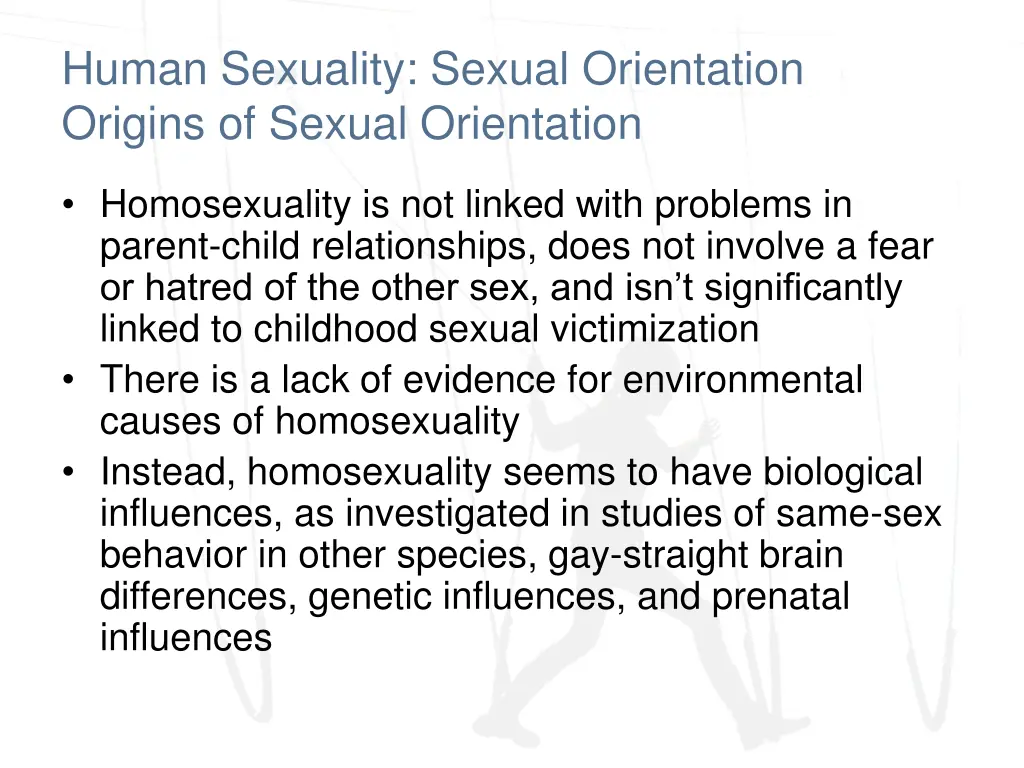 human sexuality sexual orientation origins