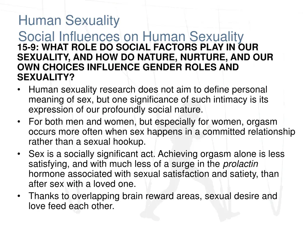 human sexuality social influences on human
