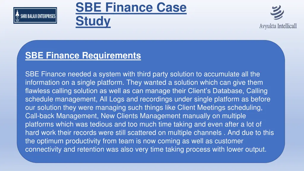 sbe finance case study 1