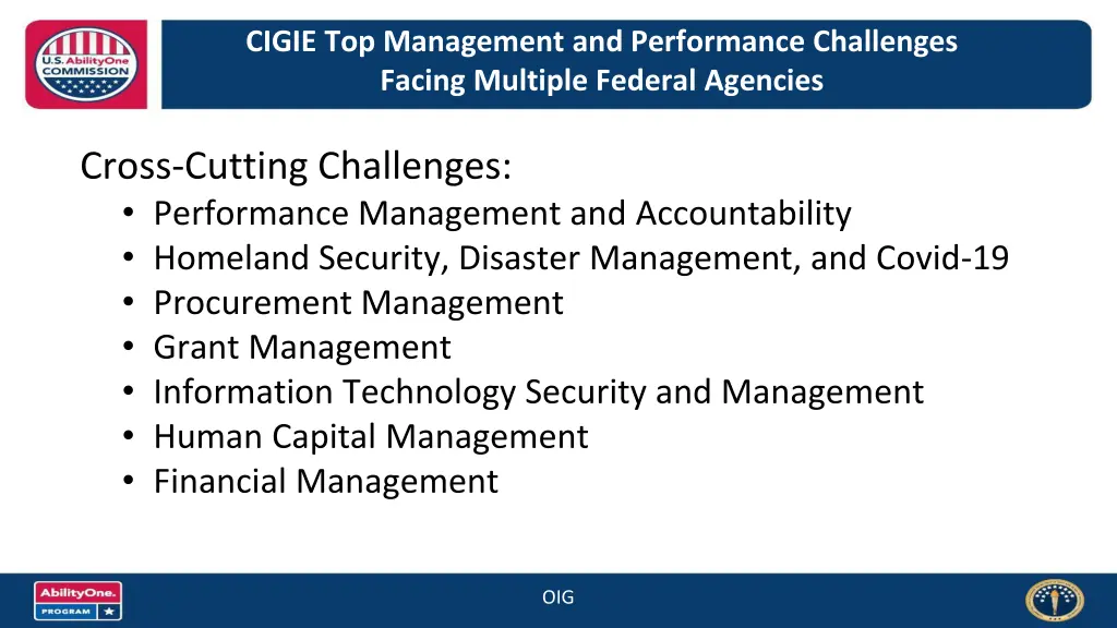 cigie top management and performance challenges 1