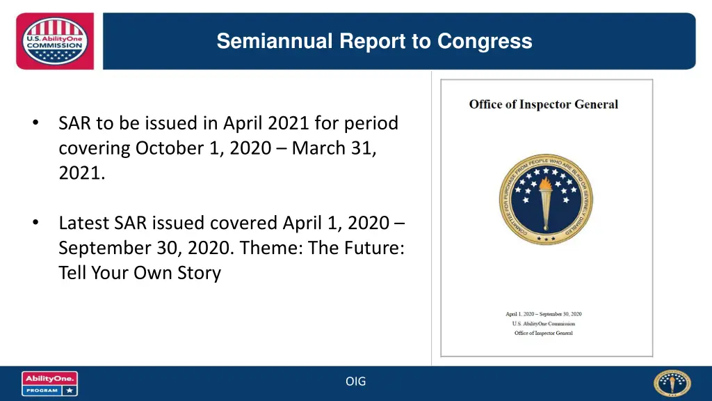 semiannual report to congress