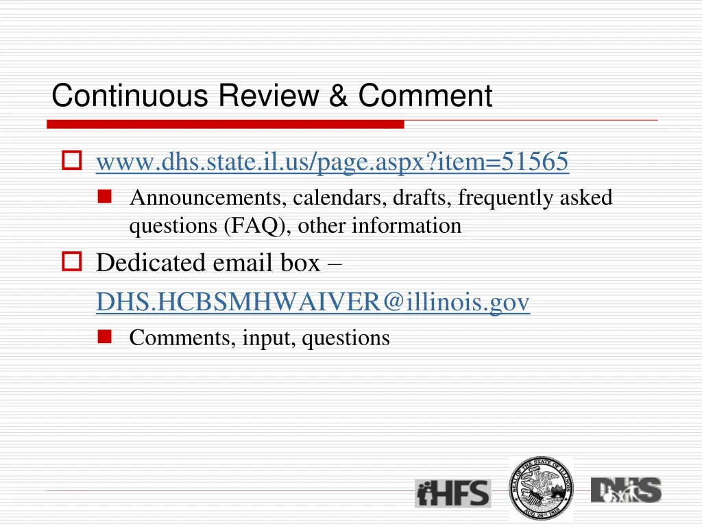 continuous review comment