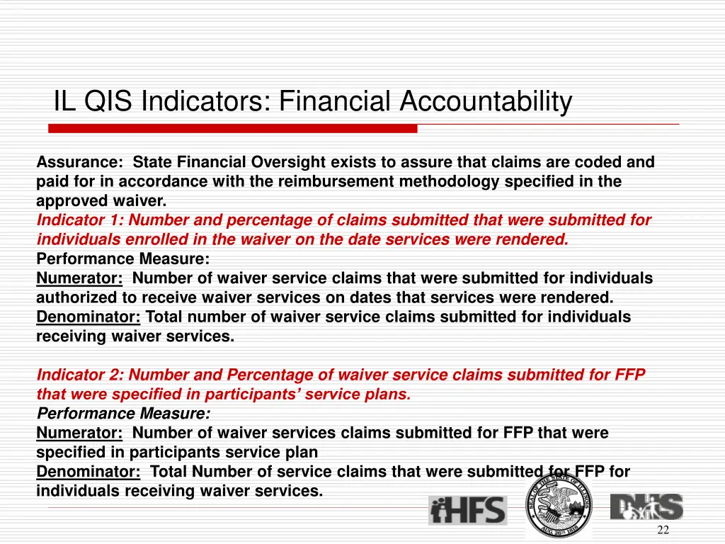 il qis indicators financial accountability