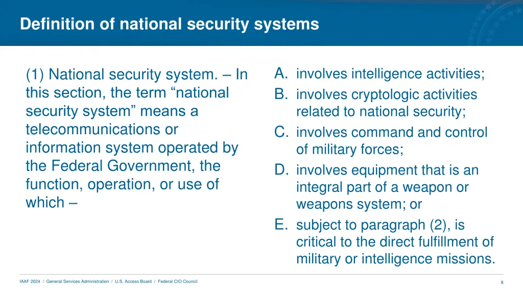 definition of national security systems