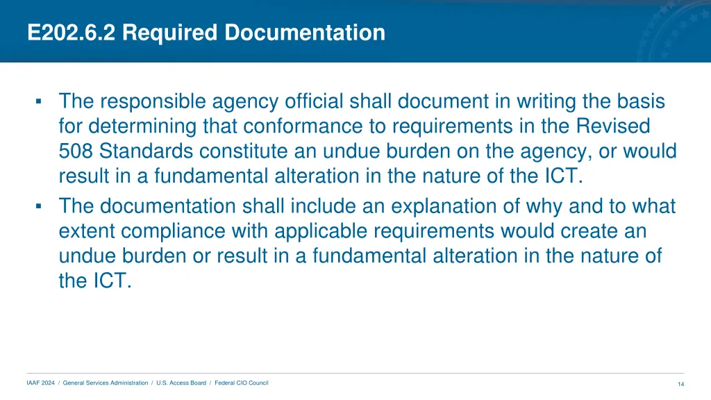 e202 6 2 required documentation