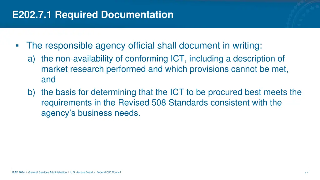 e202 7 1 required documentation