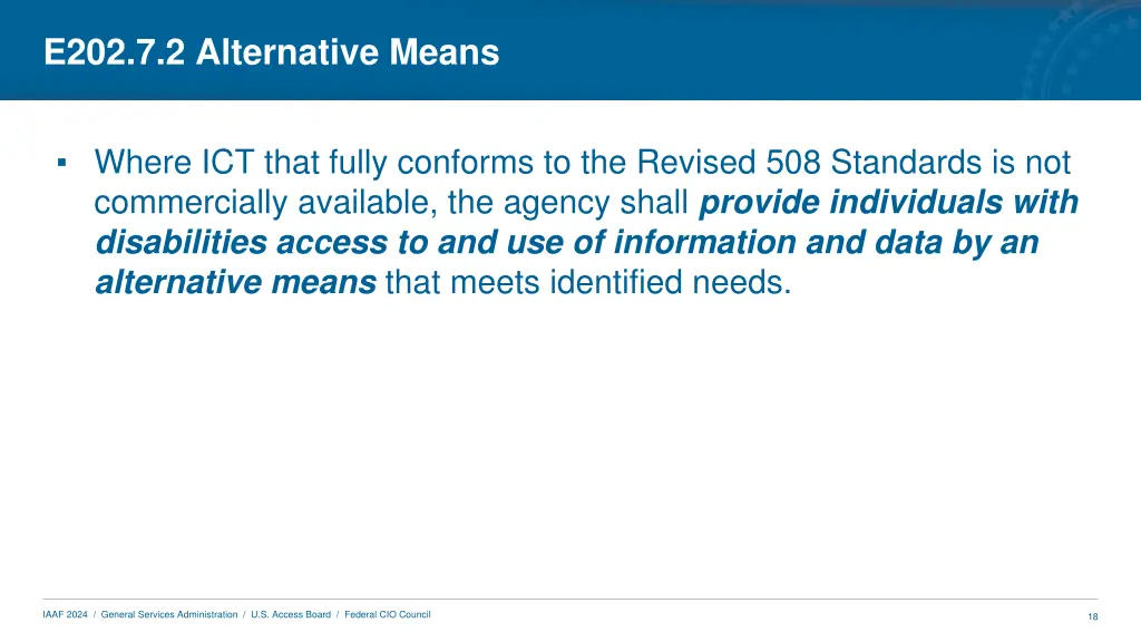 e202 7 2 alternative means