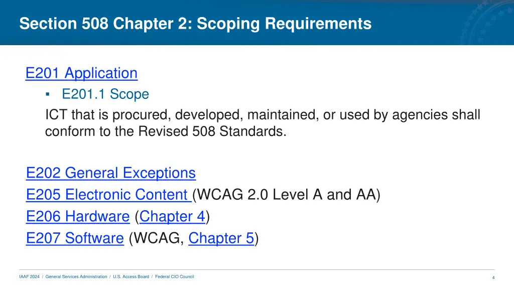 section 508 chapter 2 scoping requirements