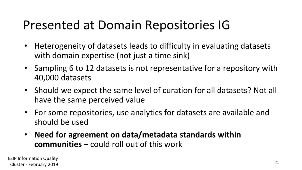 presented at domain repositories ig