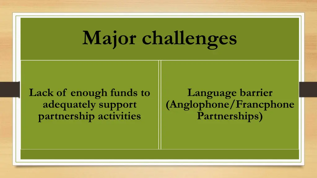 major challenges