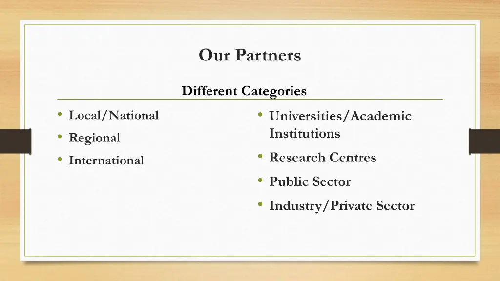 our partners