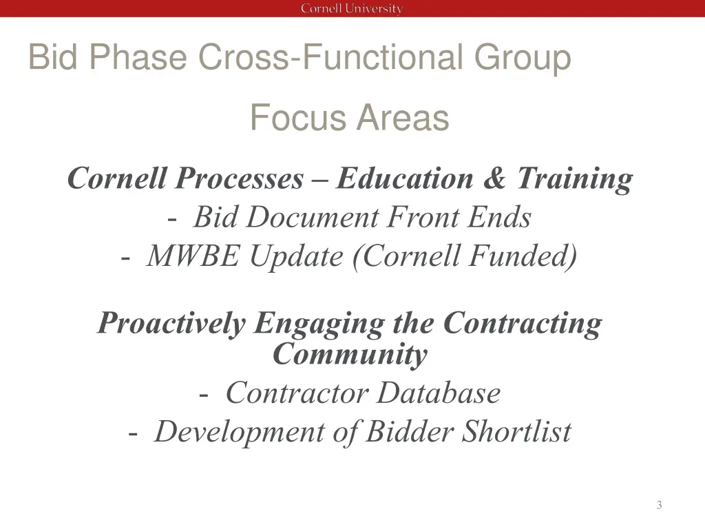 bid phase cross functional group 1
