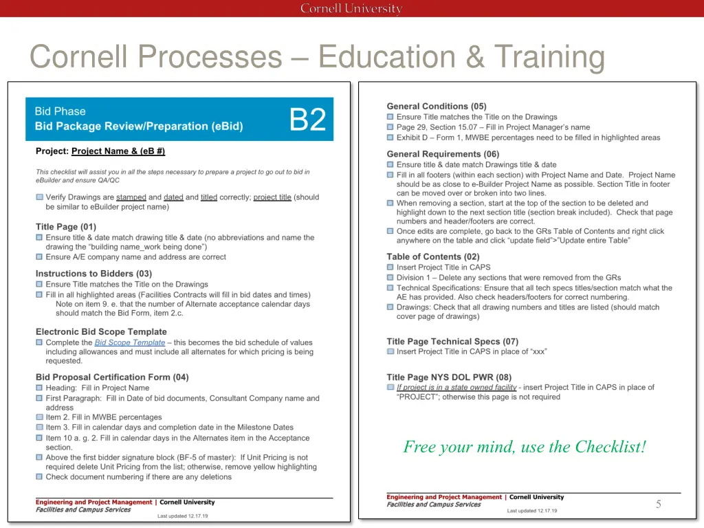 cornell processes education training 1