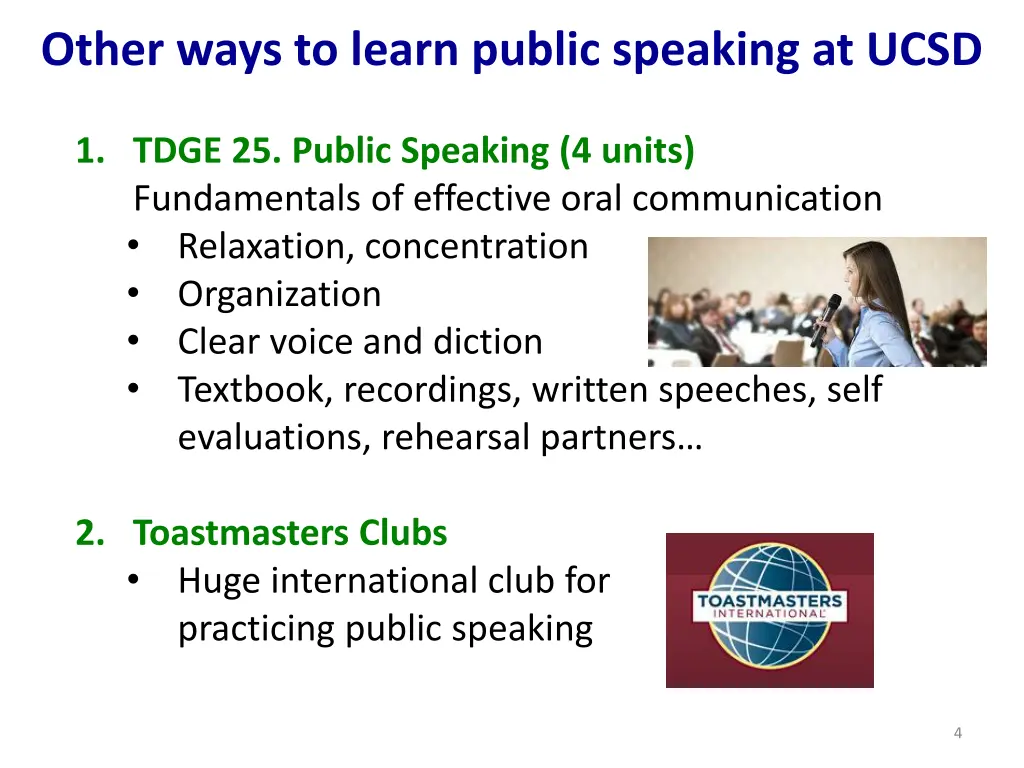 other ways to learn public speaking at ucsd