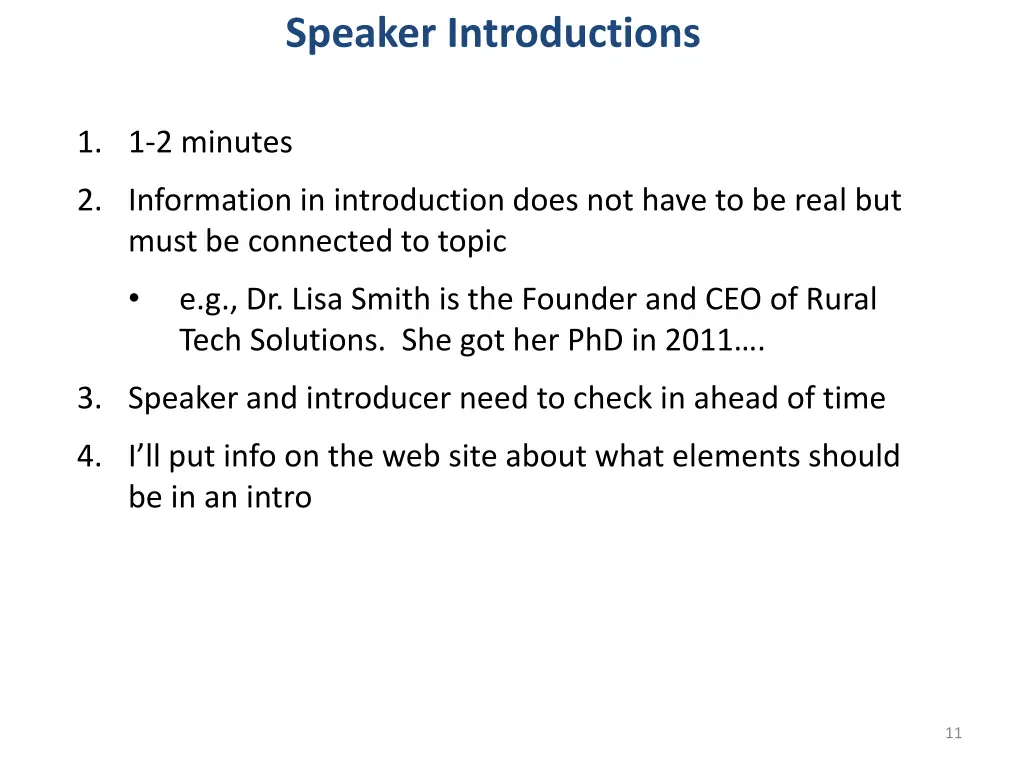 speaker introductions