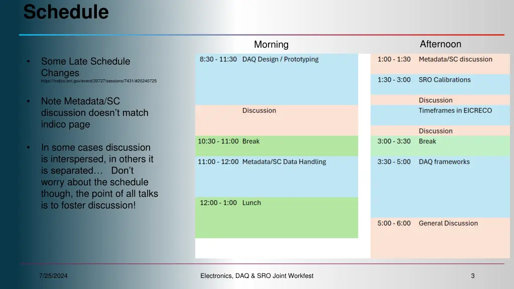 schedule