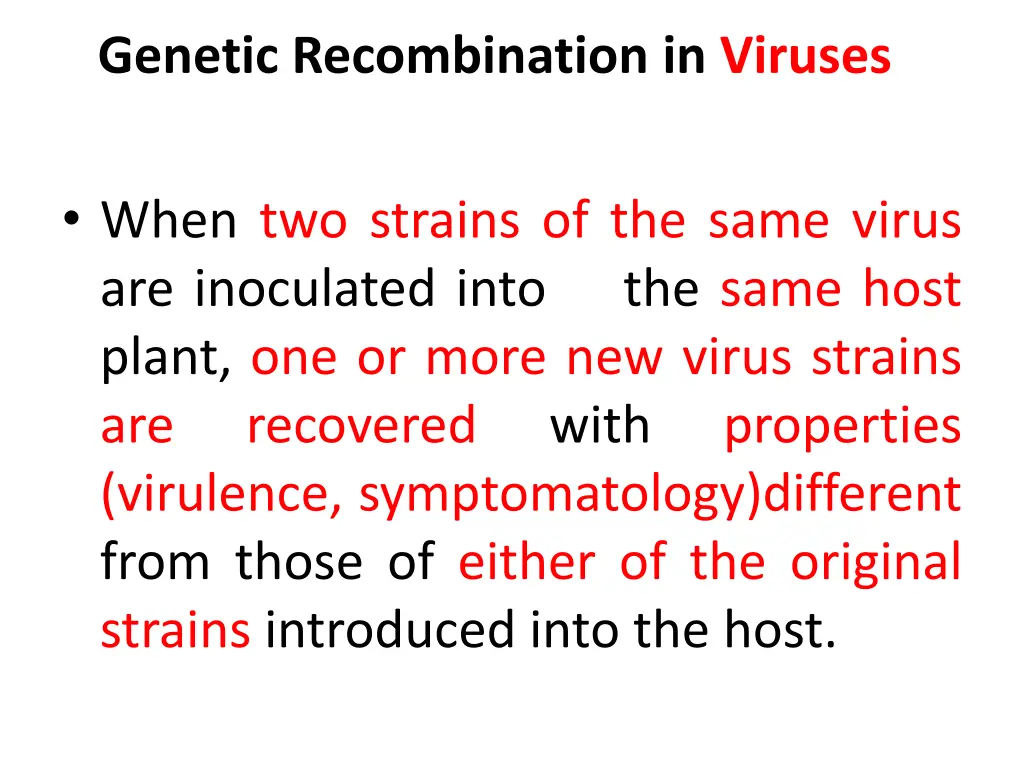 genetic recombination in viruses
