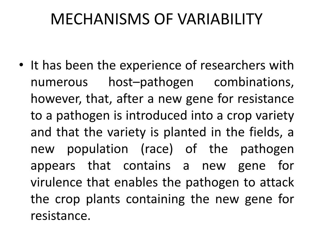 mechanisms of variability