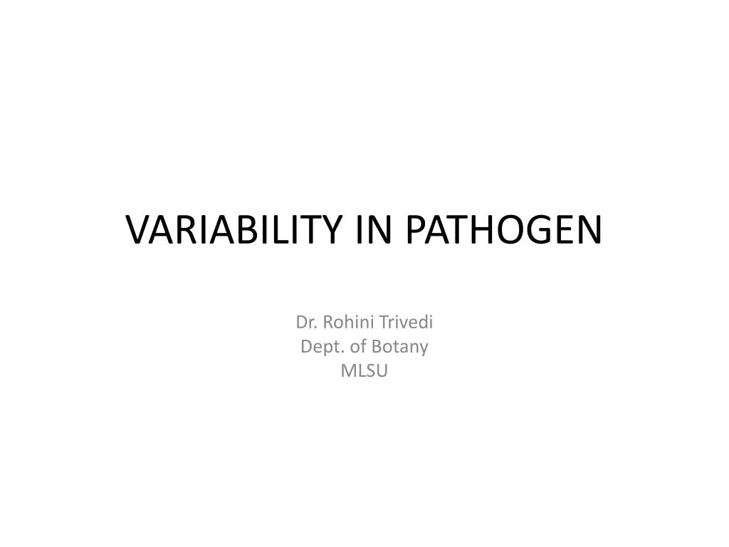 variability in pathogen