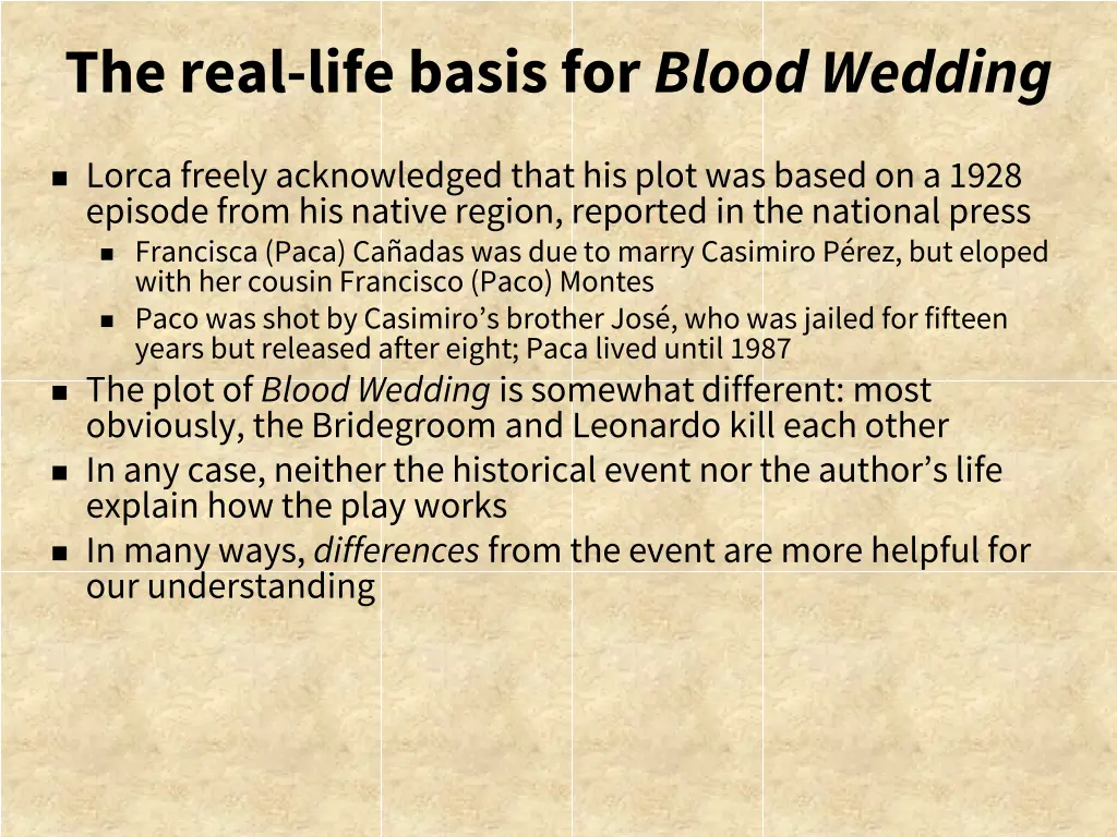 the real life basis for blood wedding