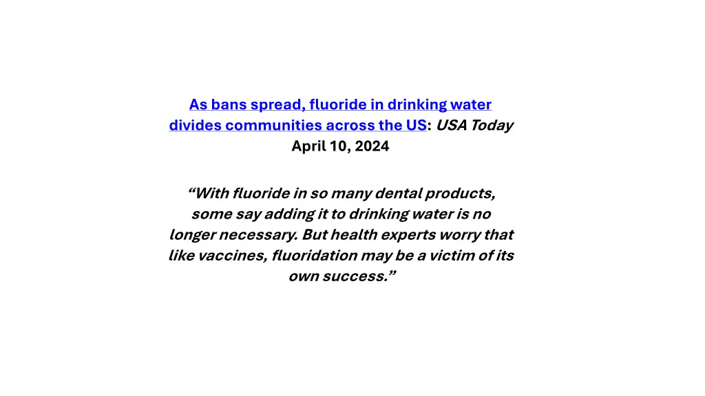 as bans spread fluoride in drinking water divides