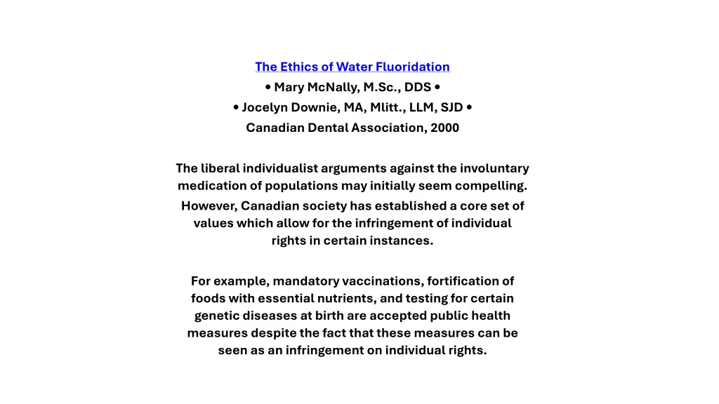 the ethics of water fluoridation mary mcnally