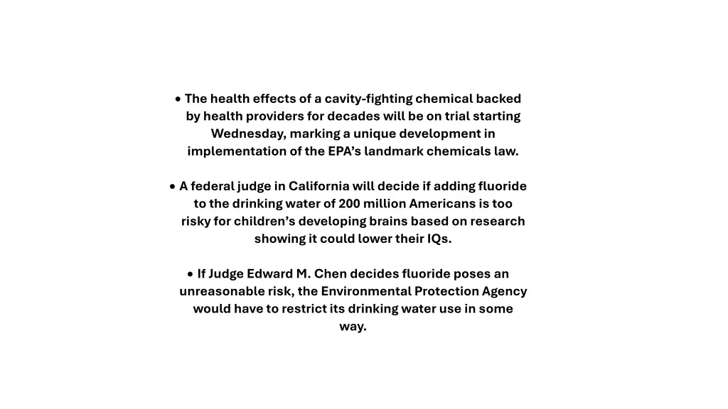 the health effects of a cavity fighting chemical