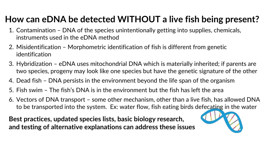 how can edna be detected without a live fish