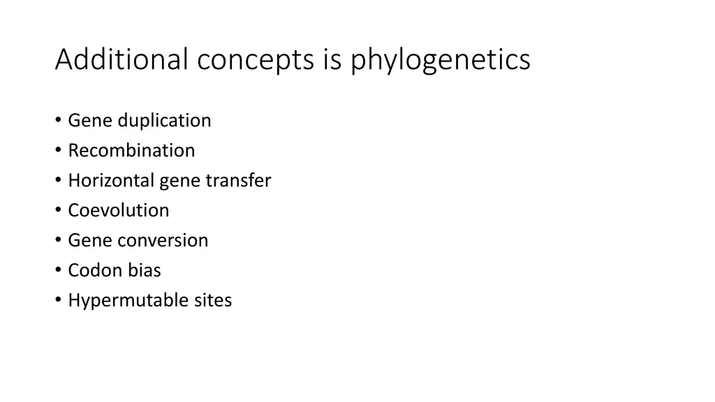 additional concepts is phylogenetics