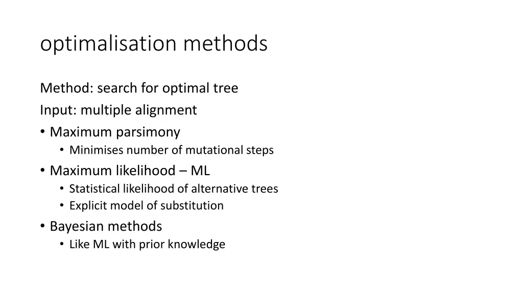 optimalisation methods
