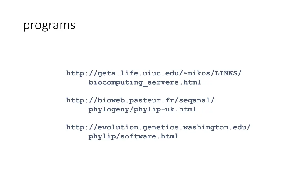 programs