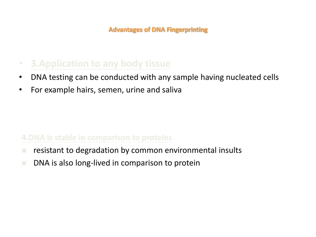 advantages of dna fingerprinting 1