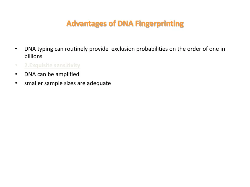 advantages of dna fingerprinting