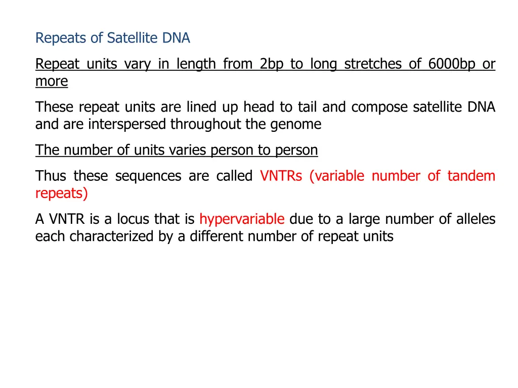 repeats of satellite dna