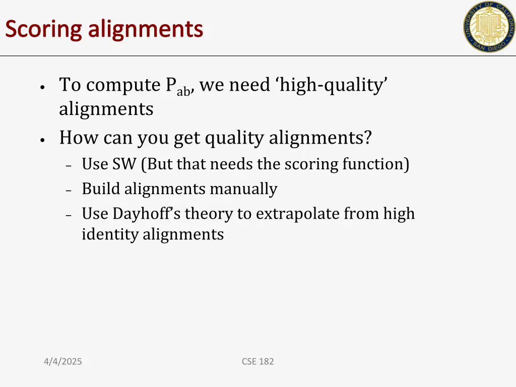 scoring alignments
