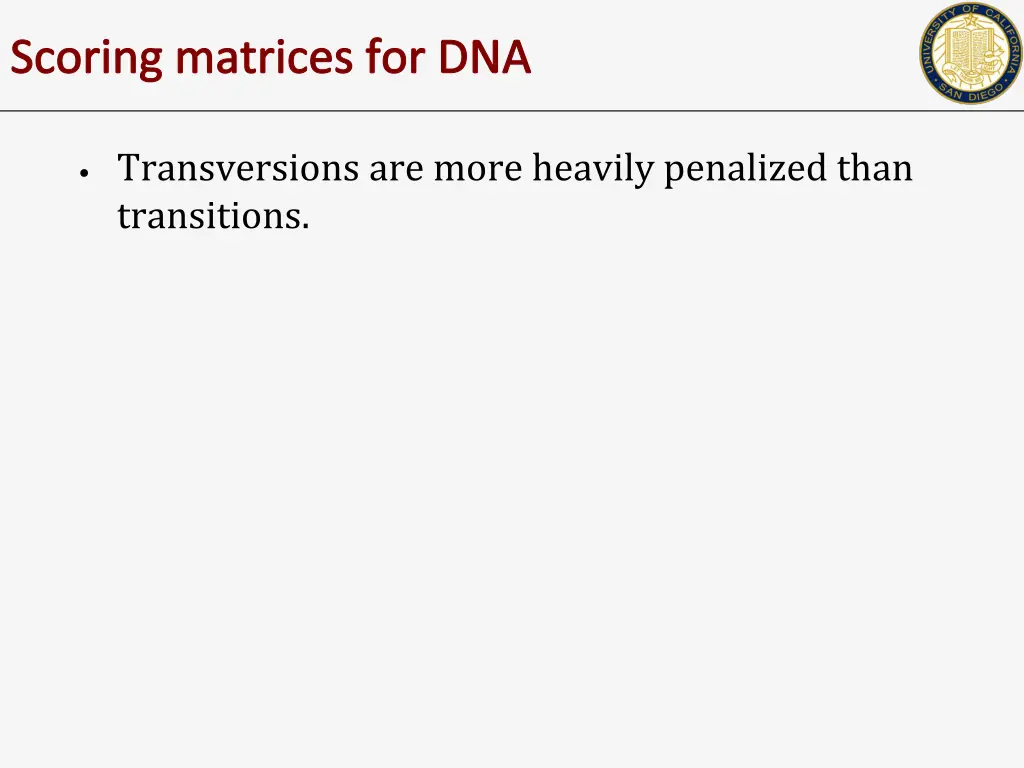 scoring matrices for dna