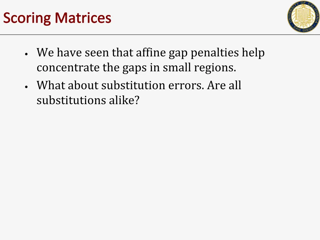 scoring matrices