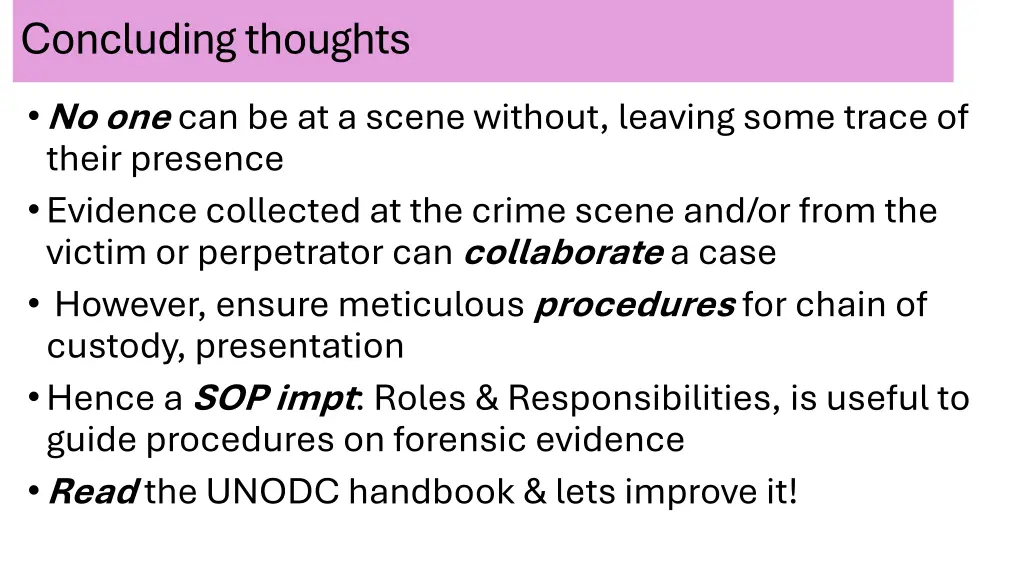 concluding thoughts