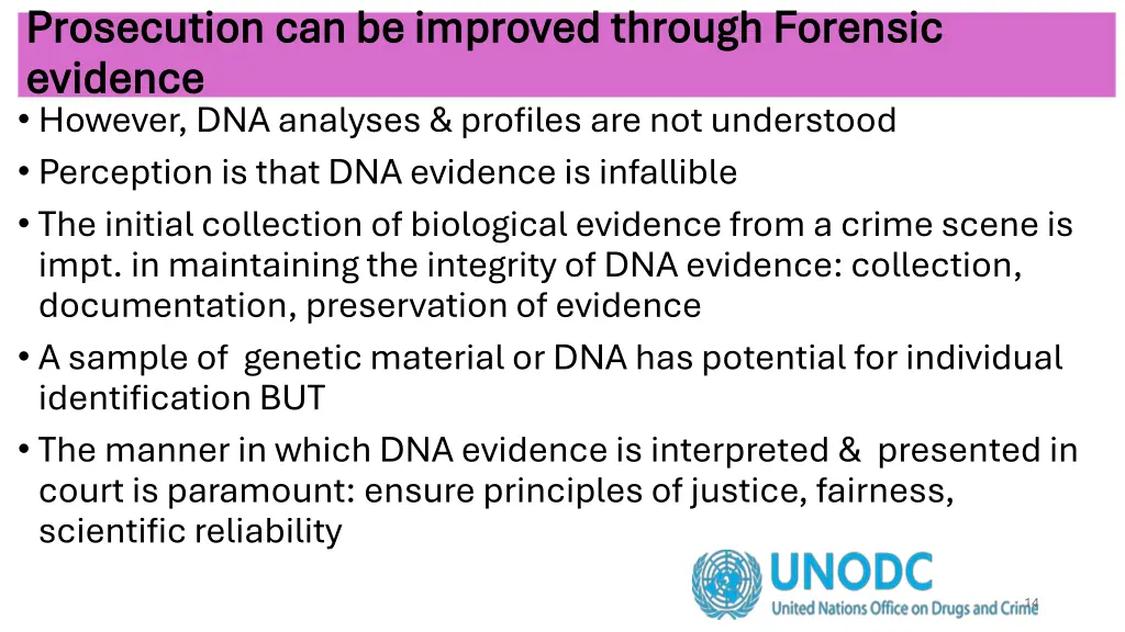 prosecution can be improved through forensic