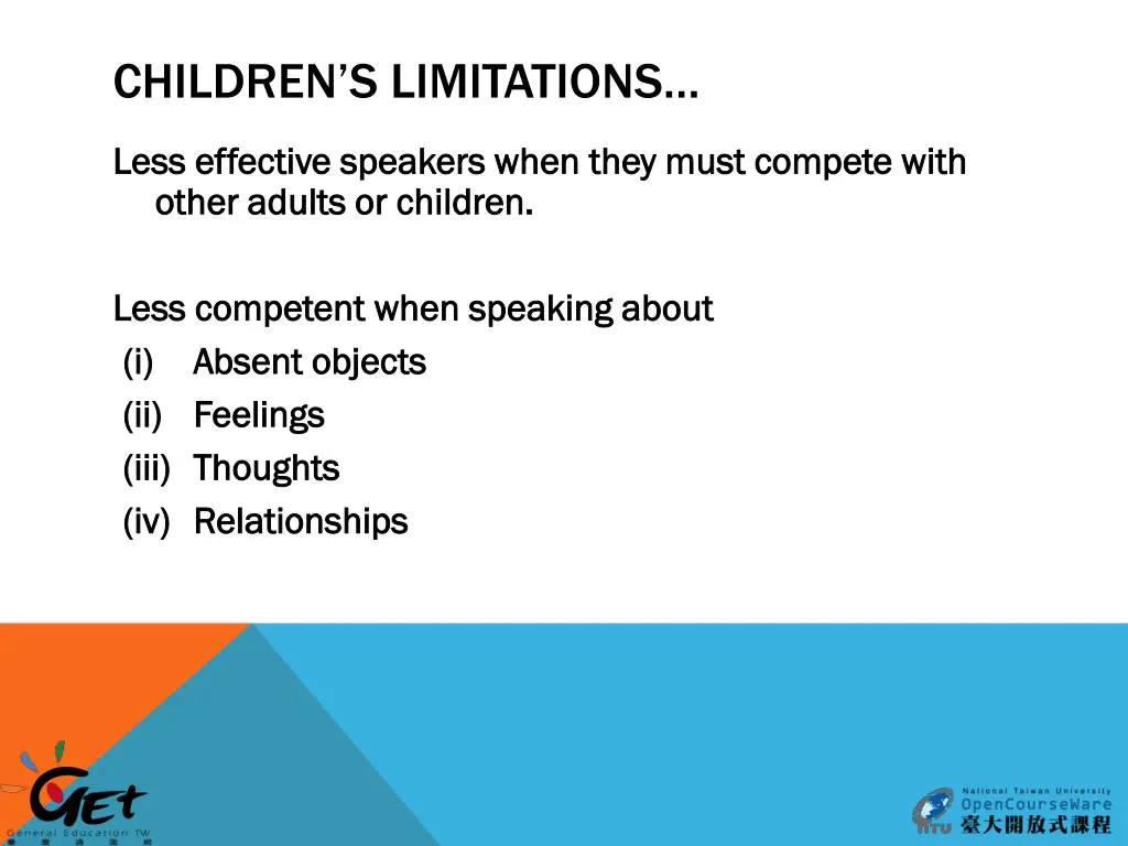 children s limitations