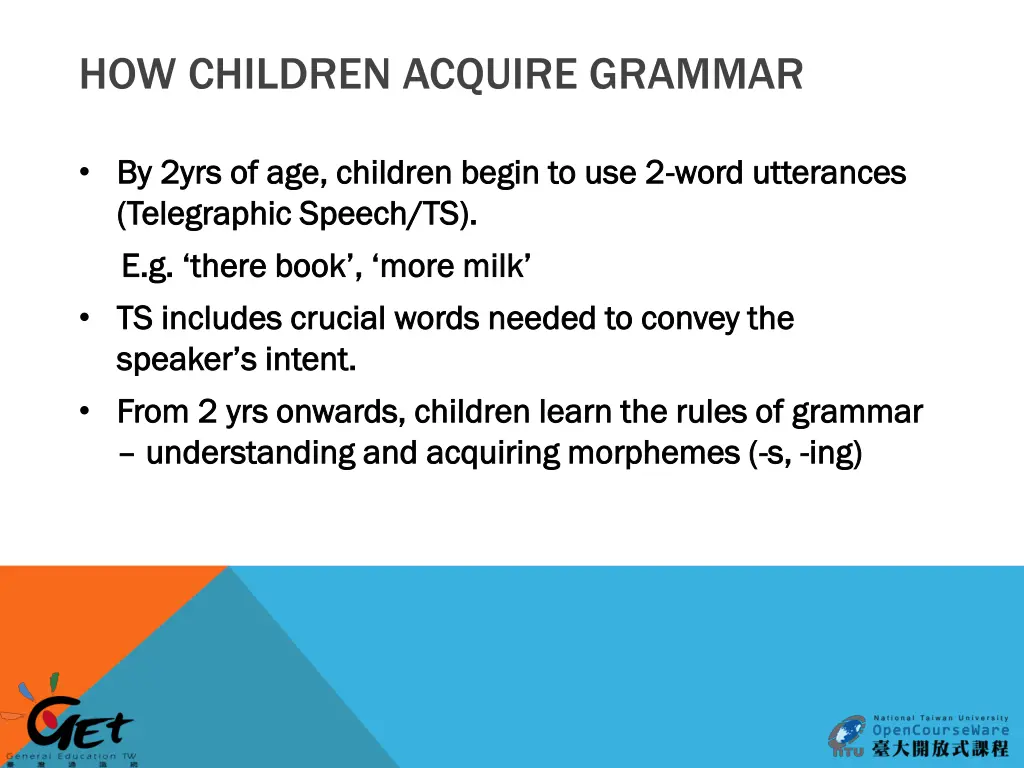 how children acquire grammar