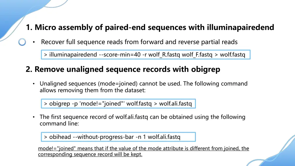 1 micro assembly of paired end sequences with