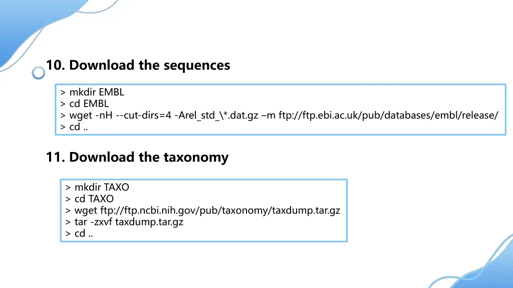 10 download the sequences