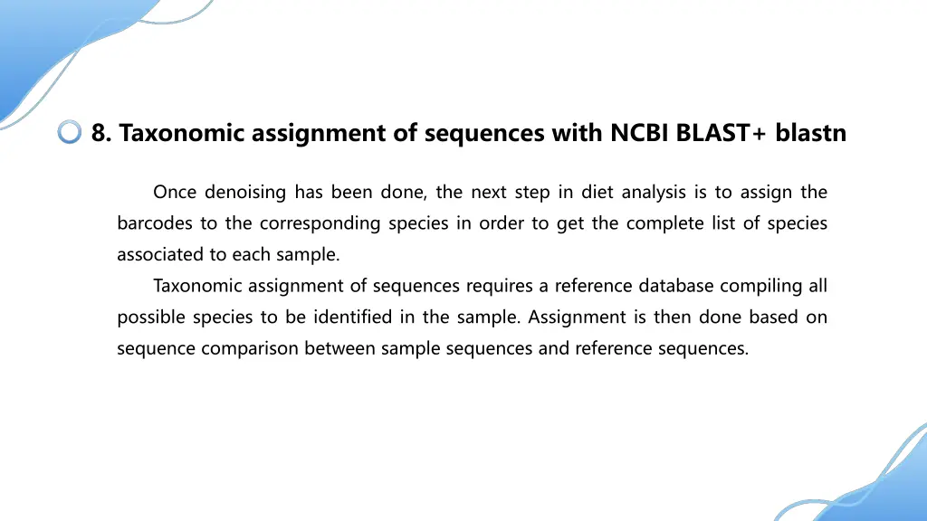 8 taxonomic assignment of sequences with ncbi