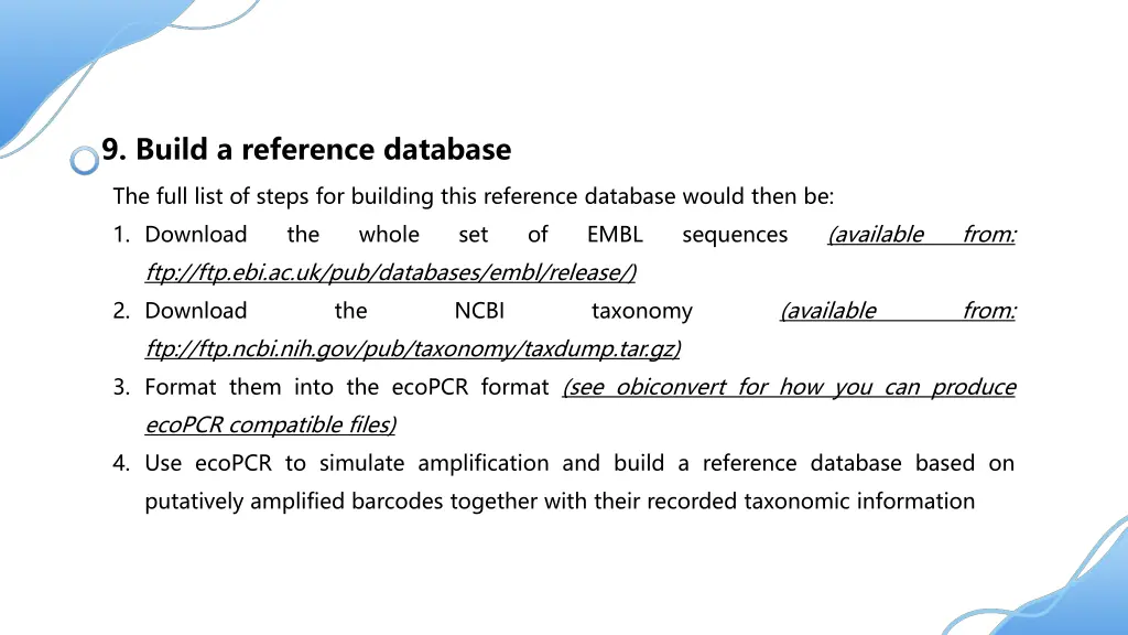 9 build a reference database